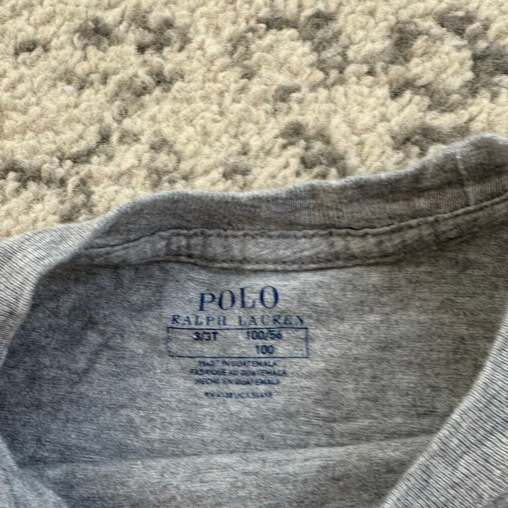 Ralph Lauren Grey Polo Bear Cotton Jersey T Shirt 3T - Picture 5 of 5